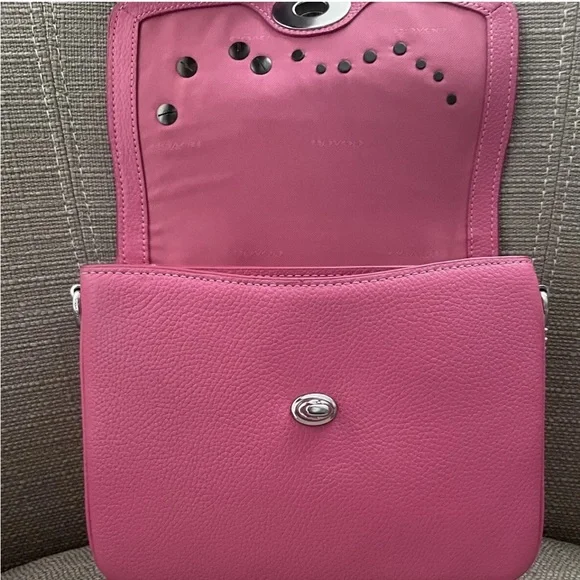 Coach Cassie Crossbody 19 With Heart Strap In Petunia with pins and rivets NWT - Picture 12 of 16